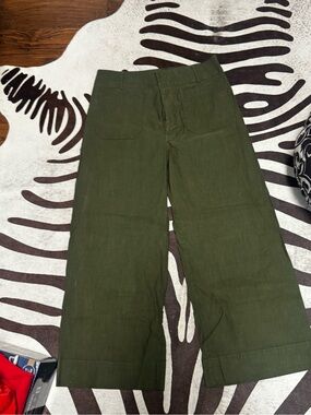 Super popular Maeve Colette Olive Green Wide-Leg crop pants Maeve